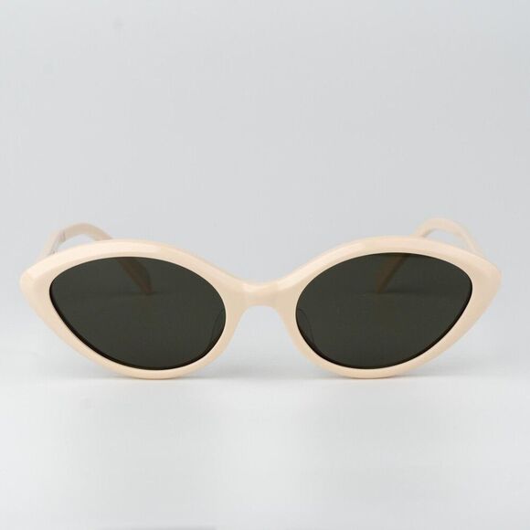 Celine THIN Women Sunglasses Ivory Khaki Cat Eye CL40264U 25N BRAND NEW - Picture 4 of 11